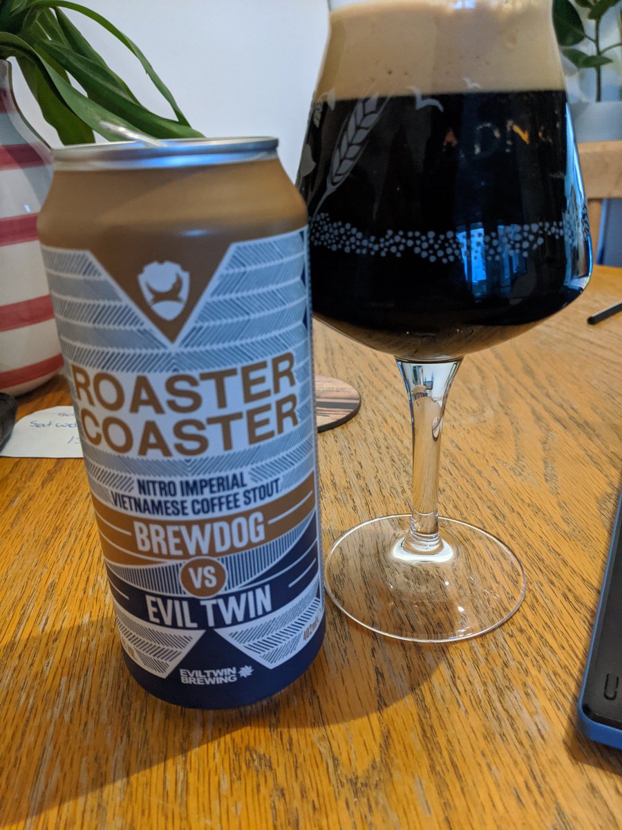 Pubcask's tweet photo. Roaster Coaster @BrewDog / Evil Twin this coffee stout is great. Lovely. https://t.co/XzWCaZVKHx