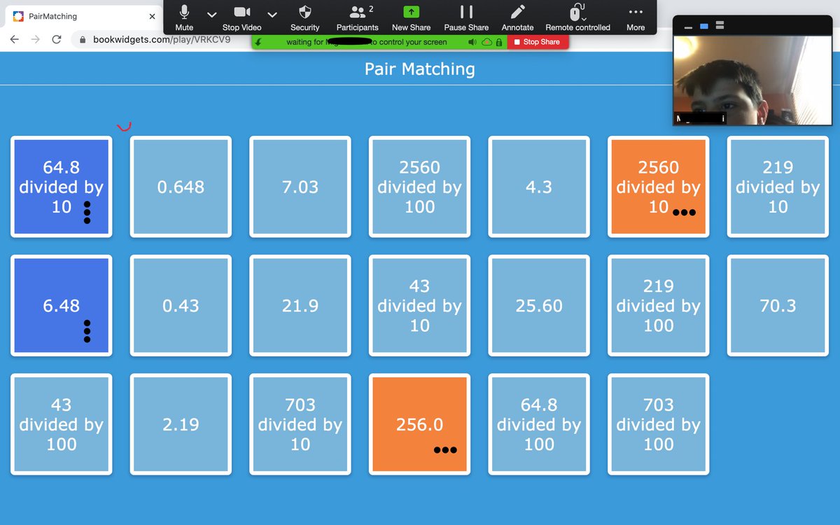MsMiceli18's tweet photo. With the help of @ibookwidgets we completed an interactive matching activity on dividing numbers by 10, 100 and 1000. #distancelearning #covidEDU #onlinelearning #StayHomeSaveLives #kellsproud https://t.co/Ps0ApKhAPM