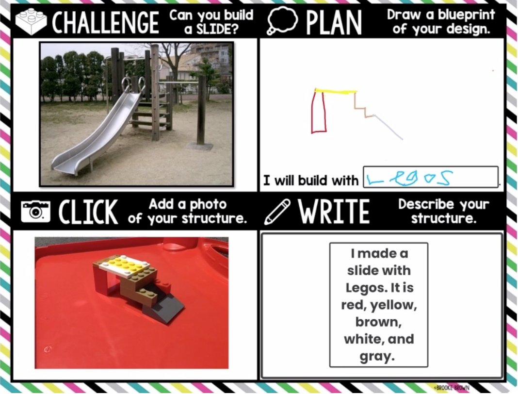 MrsFrysKinders's tweet photo. A few more from our "Build a Slide" challenge! #STEMBins #bhesbettertogether #seesaw @brookebrownTOTB https://t.co/Nxy7AGbcbd