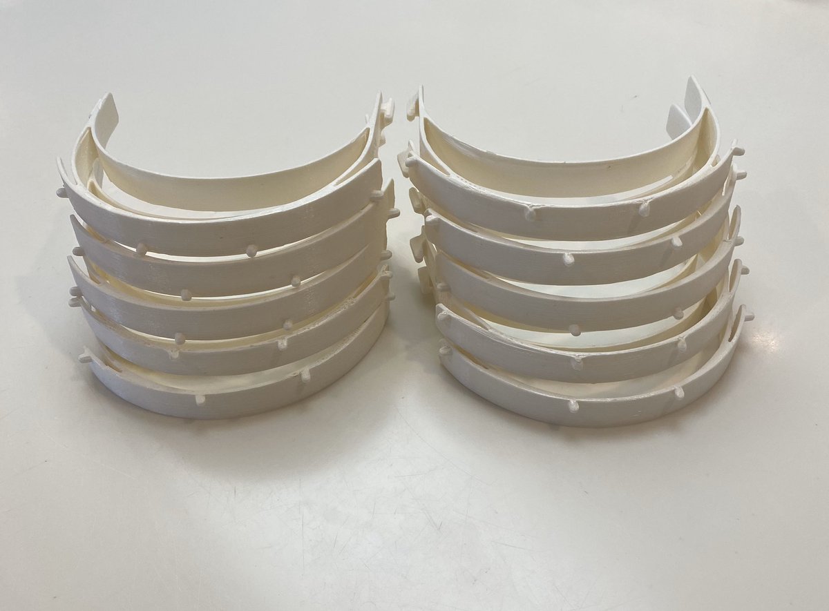 GiantsRobotics's tweet photo. HPHS Robotics and Achilles Wheel (13259)
Today’s production of headbands ready to be delivered for final assembly into face shields for healthcare workers.  @GiantsRobotics https://t.co/YP2a5TRS5S