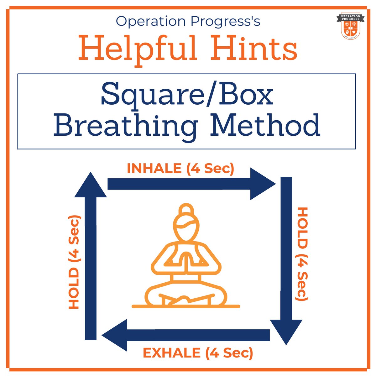 OPLosAngeles's tweet image. #HelpfulHint: Here’s a breathing 😌 exercise to help calm the nerves, lower anxiety, and reduce stress. Try this over the weekend with your family, and let us know how it goes! 🧡✨ #operationprogressla