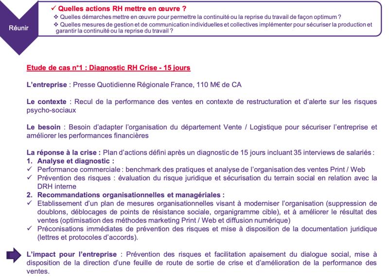 Réagir face à la crise avec le "5R" Pack de Grant Thornton Executive - Episode 3. Cette semaine, une étude de cas illustrant la phase 2 : Réunir/ Quelles actions RH #capitalhumain mettre en oeuvre ?