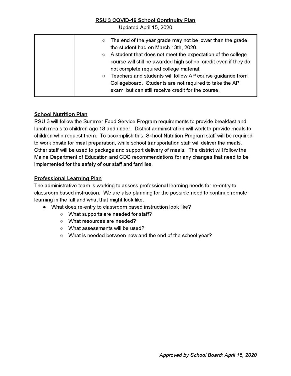 RSU 3 Continuity of Learning Plan. #RSU3forME #RSU3CARES #WeAreAllInThisTogether