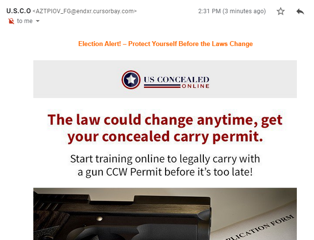JOANNAessayist's tweet photo. I got an example of a #commasplice right in my inbox! #Grammar #Guns #NRA https://t.co/MUEJEmBNf2