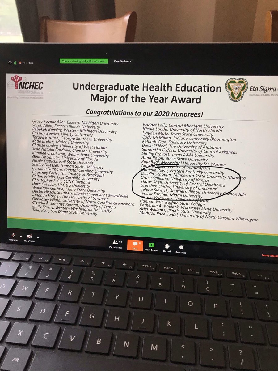 Big shout out to Gretchen Shisler, this year’s Undergraduate Health Education Major of the Year award winner for <a href="/uofcincy/">University of Cincinnati</a> 🎉 Congrats, Gretchen!! 🎉 <a href="/ESG_UC/">Eta Sigma Gamma</a> <a href="/NationalESG/">National Eta Sigma Gamma</a> @NCHEC_updates <a href="/CECHSSC/">CECH SSC</a> <a href="/UC_CECH/">UC CECH</a> #UCtheGood #gamfam