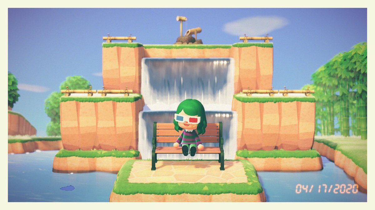 golddynamo's tweet photo. finally made a waterfall in the middle of my island like everyone else #acnh https://t.co/0100f6vyb4
