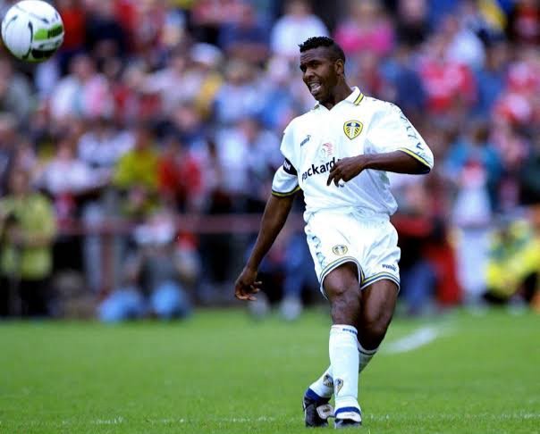 FARPostZA's tweet photo. BY THE WAY...

Speaking of Lucas Radebe, did you know that he retired without scoring a goal in 197 English Premier League appearances for Leeds United.

He's 8th on the list of the longest goal droughts in EPL history. The good thing is he was a defender, so not bad, right? https://t.co/cqaEyWqBpA