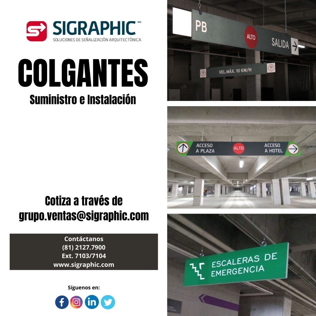 SIGRAPHIC1's tweet photo. Sigraphic - Colgantes
Una buena señalización con análisis, estudios detallados y un diseño personalizado crea un mayor impacto en el usuario.
Te recomendamos consultar el alcance de tu proyecto en el correo grupo.ventas@sigraphic.com
#ColgantesdeEstacionamiento #Señalización https://t.co/SqHBSmnBcH