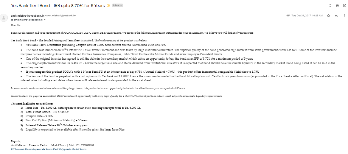 PopunderTraffic's tweet photo. there are many such emails, which i have my inbox filled with.@RBI -on preptual bond its illegal to assure customers about date and amount of coupon@pk63 
Clear Case of miss-leading
@indiatimes @IndianExpress @IndiaToday @ZeeNewsEnglish @BloombergQuint @FinMinIndia @YahooFinance https://t.co/R2pNrq1Z8S