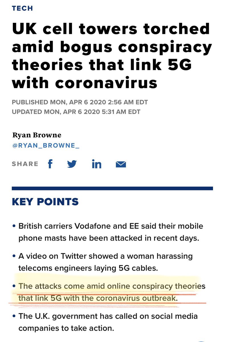 SocialMediaRef2's tweet photo. Bogus conspiracy theories spread through social media caused UK cell towers burning. People are linking the spread of #covid19 to the rollout of 5G towers. Social media reform is really needed at this time. https://t.co/aLwkhd6x1g  #bewise #factsmatter https://t.co/QD7vUbyFgP