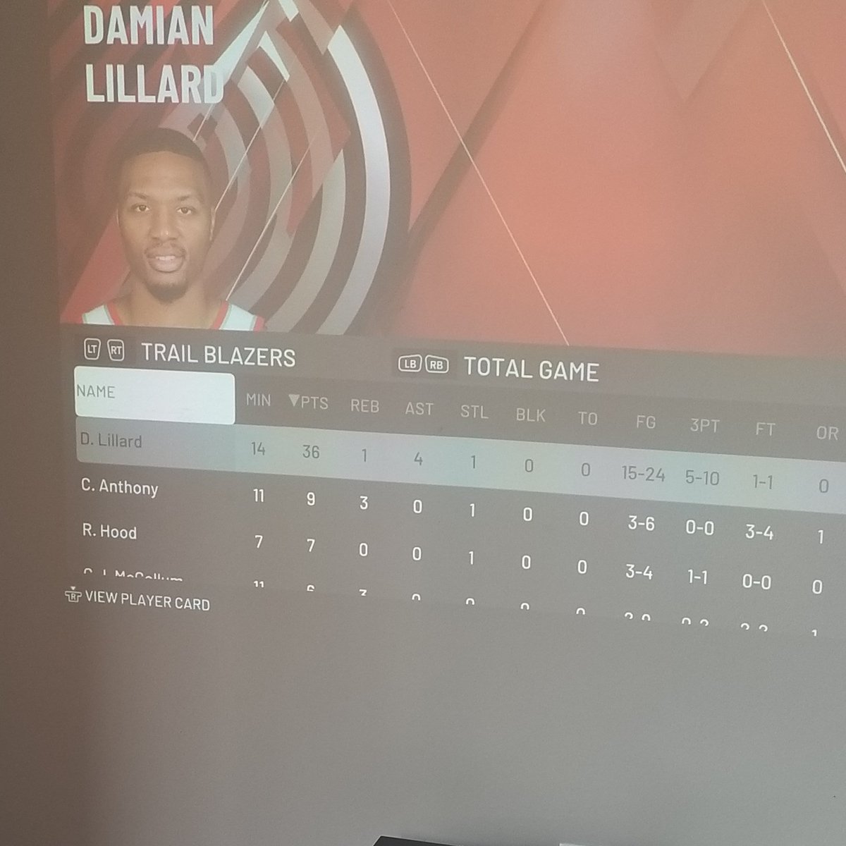 Classic_James's tweet photo. Just beat this man @mansfield718 by 30 in 3 quarters #GreensOnly #DameTime #CheckTheWatch 😂😂😂 https://t.co/km3naAQhvb