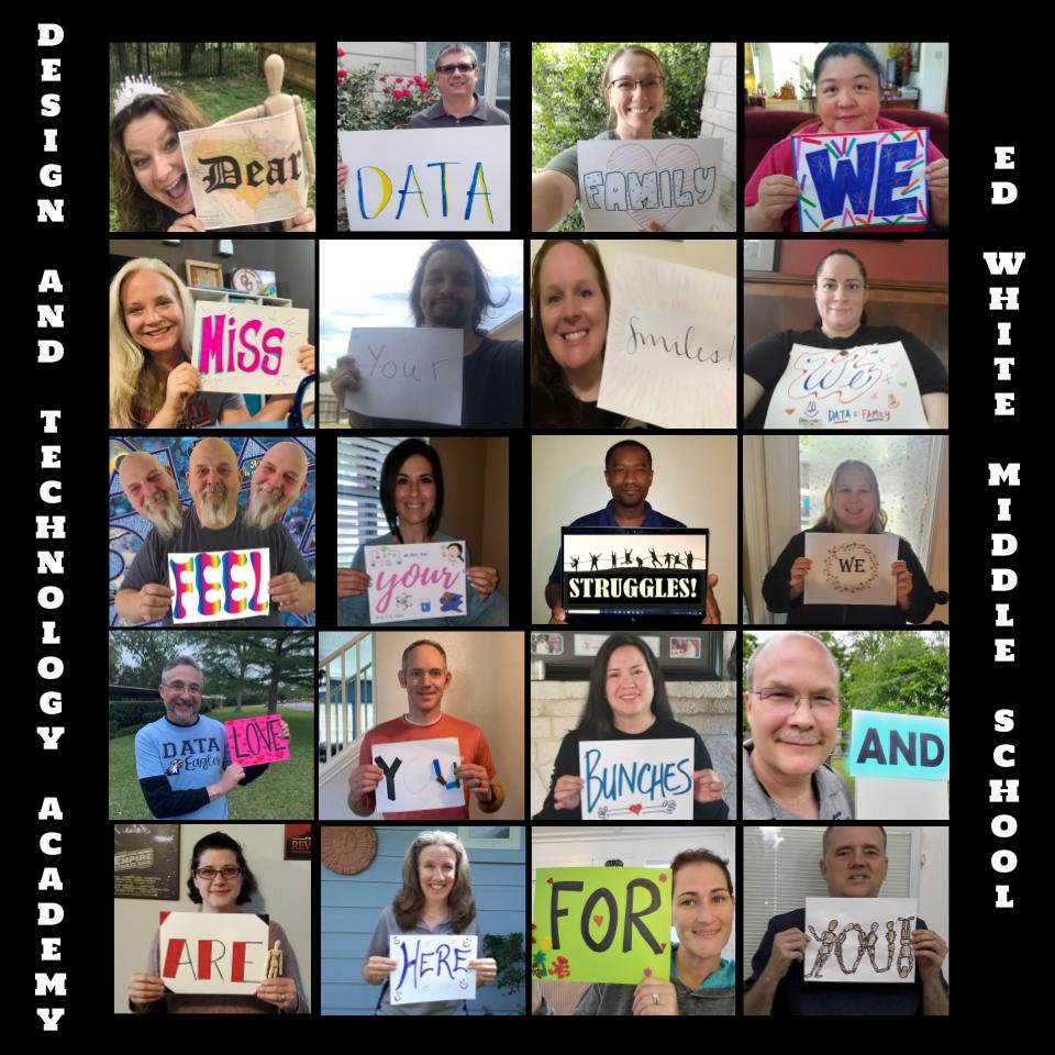 dataedwhite's tweet photo. We love and miss you all so much!!!!! #DATAfamily #DATAdoes #theDATAway #NEISDcares #wemissyou #weloveyou #rootedDATA @RootEdSA @NEISD https://t.co/3kGS0wMDjA