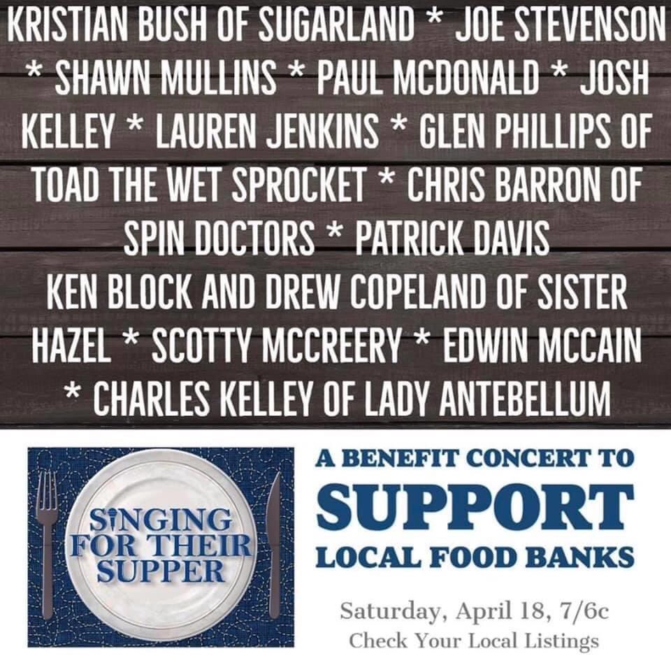 bizzymom04's tweet photo. 💗 this! Can’t wait to hear some of our favorites sing for a great cause.  @SisterHazelBand @thechrisbarron @ScottyMcCreery #singingfortheirsupper #strongertogether #bekind #MusicHeals https://t.co/qQYCpsJQsh