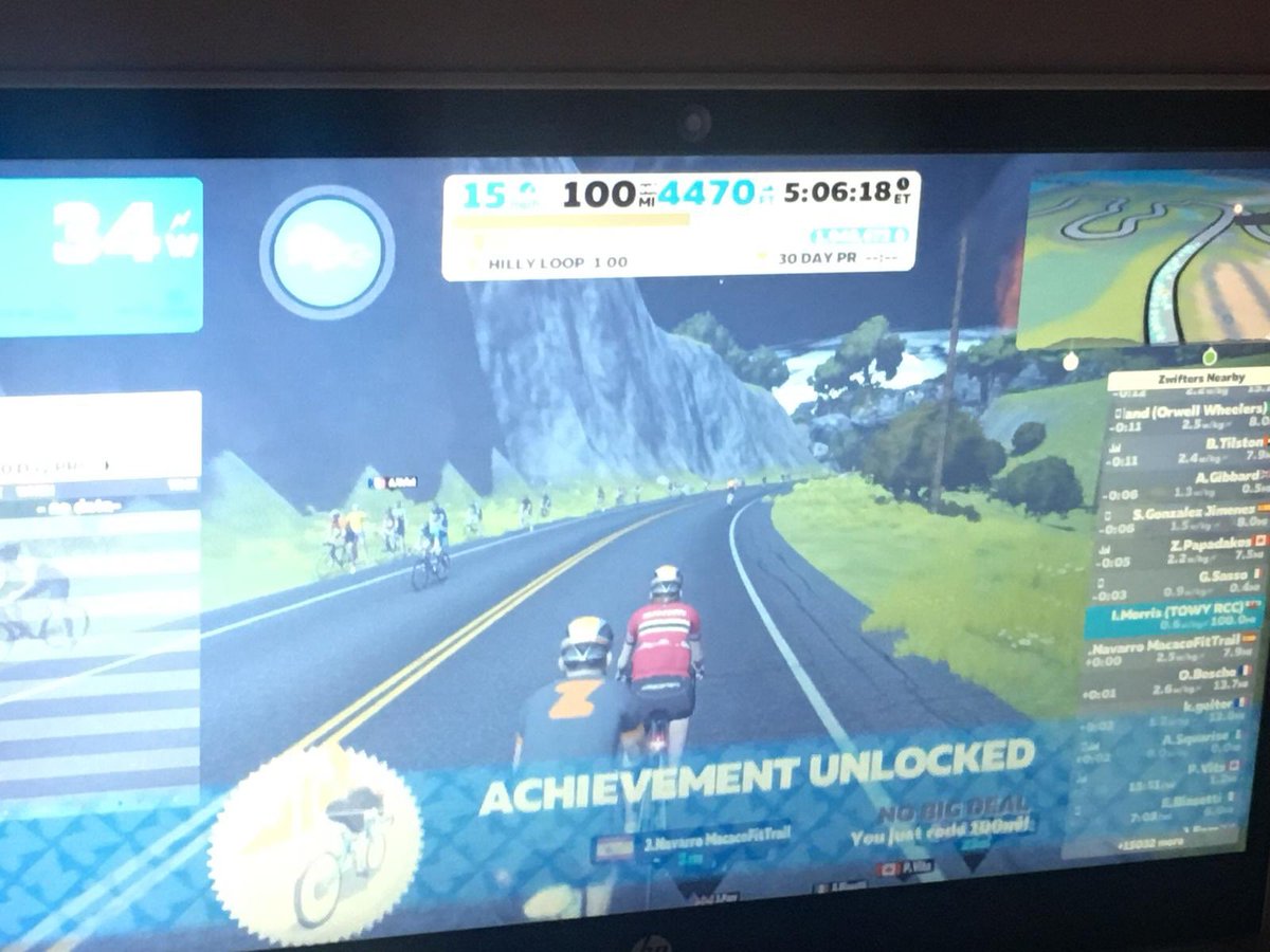 CyclingImogen's tweet photo. first ever 100 miles on @GoZwift @TowyRider https://t.co/4j6JAuEnor