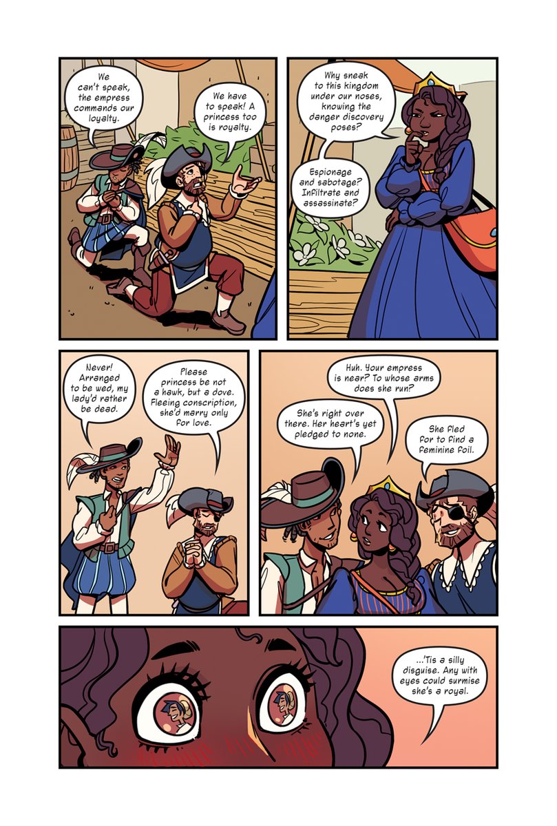 EdwardComics's tweet image. And here's the full comic! It's a queer shakespearean(ish) rom com in 4 pages, co-created with @elefluff and lettered by @RachelOrdwayArt

More mini-comics at EdwardComics.com