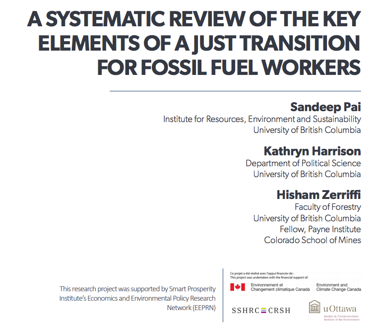 New Review Paper Oil prices are low; the fossil fuel sector is seeking bailout packages. Scientists & experts suggest governments should focus on a  #JustTransition for workers & not bailout fossil fuel industries. But what are the key "just transition" strategies? (1/11)