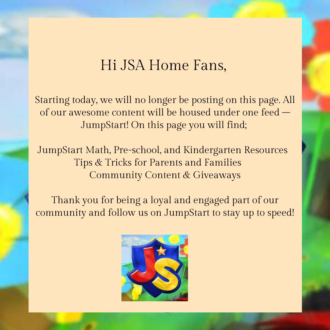 JSAHome's tweet photo. Thank you for visiting JSA Home. We have moved! Please visit us at 👉  @JumpStart3D! https://t.co/BVe6rfVOCg