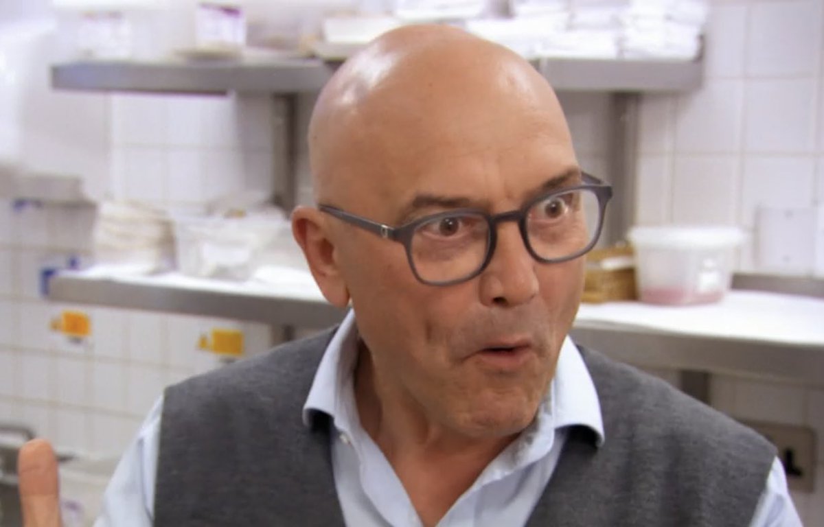 FacesOfGregg's tweet photo. “I’ve gurned 5 times and said celeriac twice. DOWN YOUR LAVERLY DRINKS” #MasterChefUK #greggheads #mastercheffinale https://t.co/rtssdLsPrs