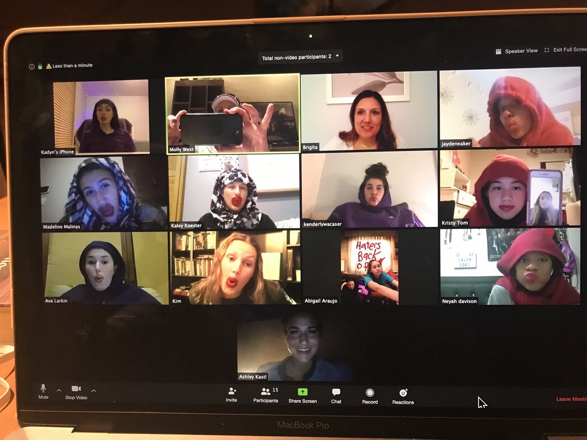 MollyWest13's tweet photo. Just a few goofballs from my Storm 15 Thunder team having a little zoom time with a dress up theme for fun! https://t.co/1pgxCeqW6G