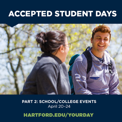 harttschool's tweet photo. Join us for Virtual Accepted Students Events from the comfort of your own home- dance on April 21, theatre on April 22, and music on April 23, at 3pm. Faculty, staff and students will discuss the Hartt experience and answer your questions live-register at https://t.co/vmOtPR8mUs https://t.co/9BeKDDApES