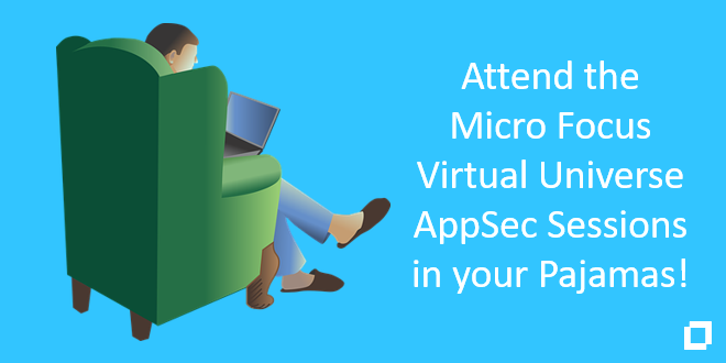 MF_Lerash's tweet photo. Attend the #MicroFocus #virtualUniverse #AppSec sessions in your pajamas! Get the low down of the #Fortify application #security sessions in @MicroFocusSec's new blog by @jenkinsdb: | #DevOps #DevSecOps #SecurityandRisk https://t.co/CKCac5fnPu #MyCompany https://t.co/olQwrf65Zz