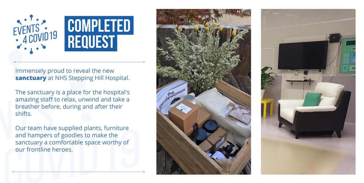 Events 4 Covid 19 - North (@events4covid19) on Twitter photo A huge pleasure to help bring the <a href="/StockportNHS/">Stockport NHS FT</a> staff sanctuary to life. An incredible team effort from our suppliers <a href="/decordiaevents/">Decordia Events</a> <a href="/MustardTreeMCR/">Mustard Tree</a> <a href="/mersmedical/">Mersey Medical</a> <a href="/BeaumontOrganic/">Beaumont Organic</a> <a href="/BuddhaGroupLtd/">buddhagroupltd</a> & Rita Bianchi #NHS #NHSheroes #FrontLineHeroes #FRONTLINE #events4covid19 A huge pleasure to help bring the <a href="/StockportNHS/">Stockport NHS FT</a> staff sanctuary to life. An incredible team effort from our suppliers <a href="/decordiaevents/">Decordia Events</a> <a href="/MustardTreeMCR/">Mustard Tree</a> <a href="/mersmedical/">Mersey Medical</a> <a href="/BeaumontOrganic/">Beaumont Organic</a> <a href="/BuddhaGroupLtd/">buddhagroupltd</a> & Rita Bianchi #NHS #NHSheroes #FrontLineHeroes #FRONTLINE #events4covid19