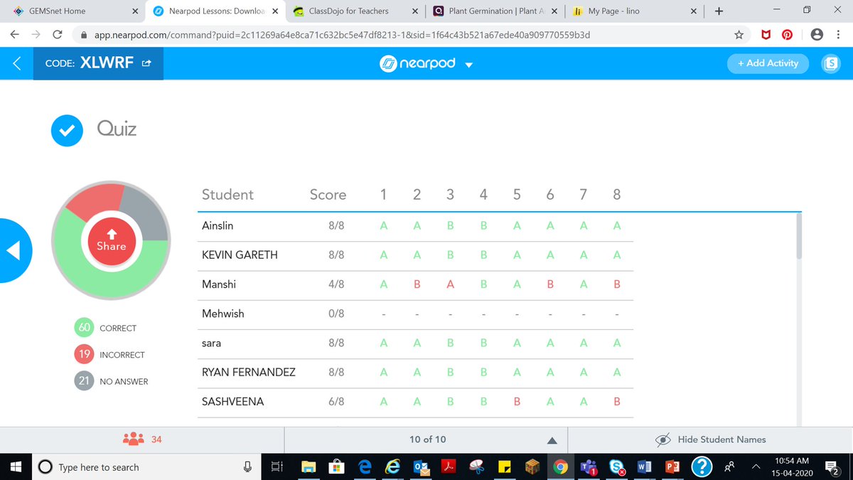 PrincyArun_kgs's tweet photo. Student progress during the lesson through technology  Nearpod - collaborative tool. @TKGStweet; @ashex16 @KHDA @nearpod @SANDHYAPRASANT2 @Ashvinod309 #gemscomingtogether @GEMS_ME https://t.co/w4q5J8IgAE