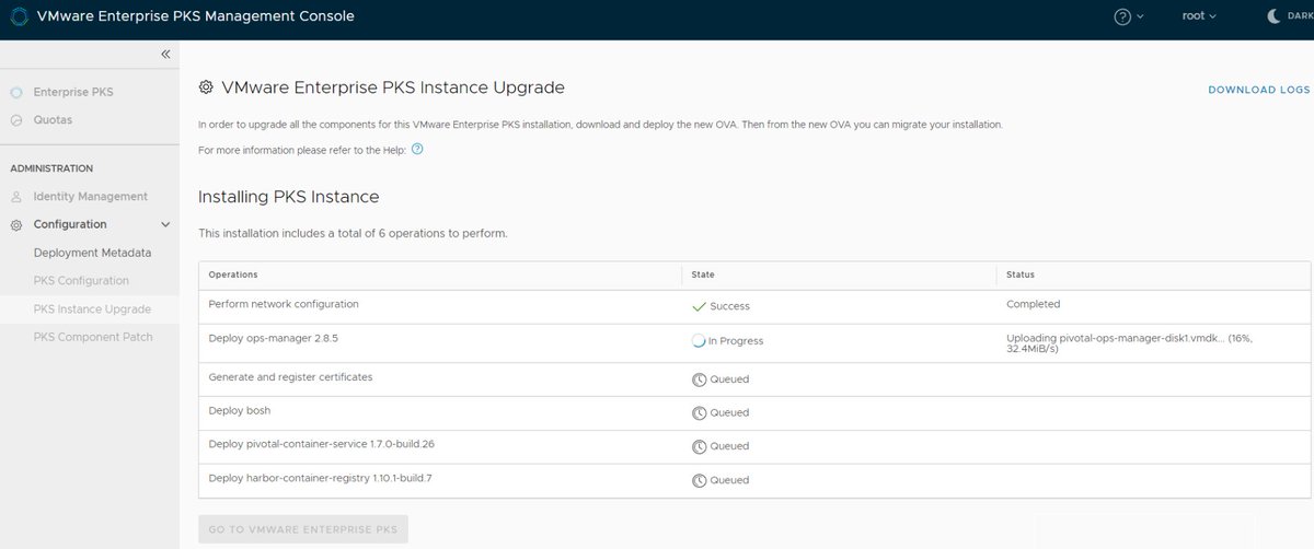 hari5611's tweet photo. Friday Night Enterprise PKS Upgrade to 1.7π
Let's call it Tanzu Kubernetes Grid Integrated Edition 1.7 post upgrade. #VMware #RunNSX #TanzuKubernetesGrid #RunPKS https://t.co/mfZxHPjcr5
