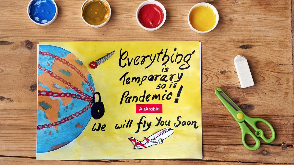airarabiagroup's tweet photo. Here’s a wonderful message of positivity from our crew to you.

#InThisTogether https://t.co/Meu1cqc5Vc