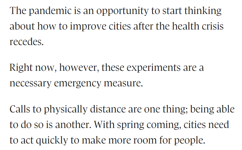 VisionZeroCA's tweet photo. "There is an immediate need to open up space in densely populated areas of Canadaβs cities ..."
ππ N A I L E D ππ I T ππ@globeandmail ππ
πhttps://t.co/7sKyRkb3q3 #walkTO #bikeTO #COVIDToronto #REImaginingYonge #BuildtheVisionTO #tacticalurbanism https://t.co/FpkNUV1PIn