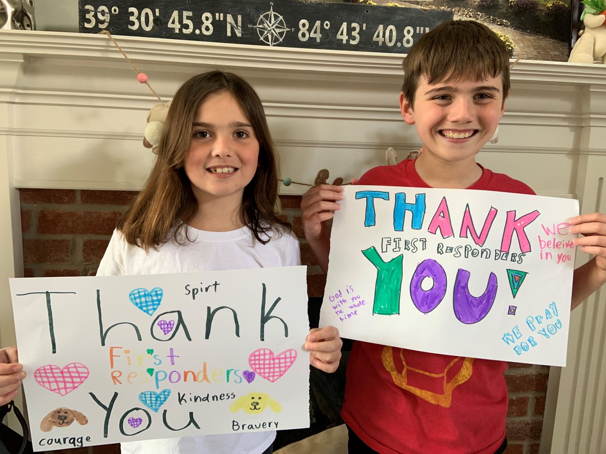 PrincipalBruner's tweet photo. A special thank you from students and staff at Lake Elementary to our essential workers- our real SUPERHEROES.  We appreciate all that you are doing for us! #greatatlake https://t.co/EjKBQyqeHH