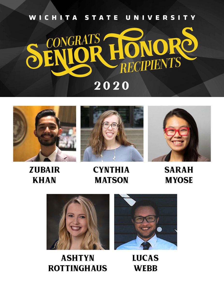 WichitaStateSA's tweet photo. Congratulations to our 2020 Senior Honor Recipients! https://t.co/gRKyiUOtCY