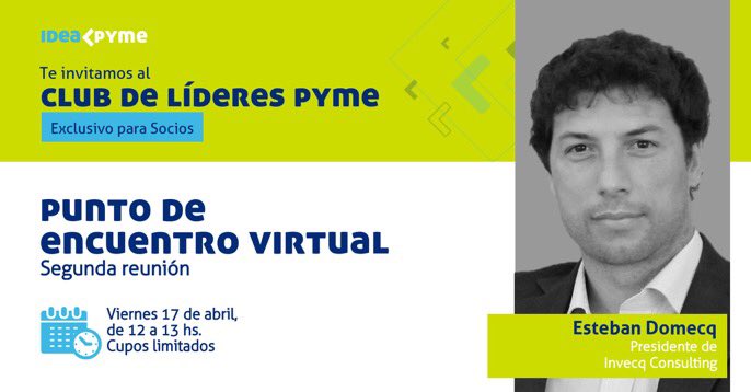 invecq's tweet photo. AHORA! @IdeaArg
Encuentro virtual del Club de Líderes Pyme con @EODomecq.
📈¿Cómo impacta la cuarentena en la economía?
📊¿Cuáles son los escenarios posibles una vez que termine?
📌¿Cómo se pueden abordar las temáticas más urgentes?
👉 https://t.co/LfoMqcRu7U #IDEAvirtual https://t.co/2x6kv9YShy