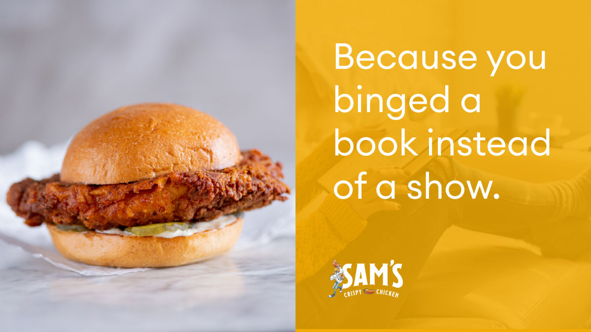 samscrispychkn's tweet photo. Classic Crispy Chicken Sandwich: chili oil dipped fried chicken, crunchy pickles, and mayo all between a toasty brioche bun 🌶
Binging anything calls for dinner prepped and delivered by someone else 😉 #SavedBySam
https://t.co/yn65bMZ3a2 https://t.co/bdQnOWjrkX