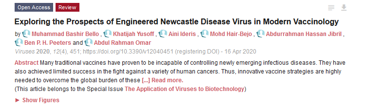 VirusesMDPI's tweet photo. New Paper in "The Application of Viruses to Biotechnology", which Drs. @PMateratski and Carla Varanda are serving as Guest Editors. Welcome to contribute to the current knowledge on virus use and to highlight recent significant advances in several fields. https://t.co/V8pyht3D5s https://t.co/QigI0okJbs