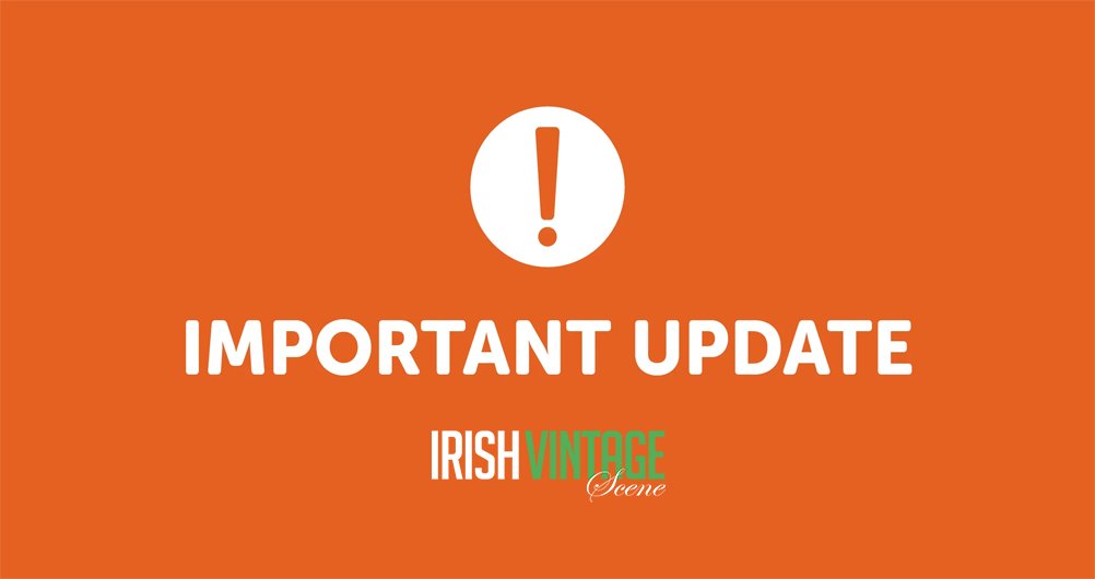 Due to the ongoing COVID19 crisis, we have decided not to publish the May issue of #IrishVintageScene, due in shops on the 20th of April. See the full story here: irishvintagescene.ie/next-issue-upd… It's not all bad news though - see the same link for news of our new free online newsletter!