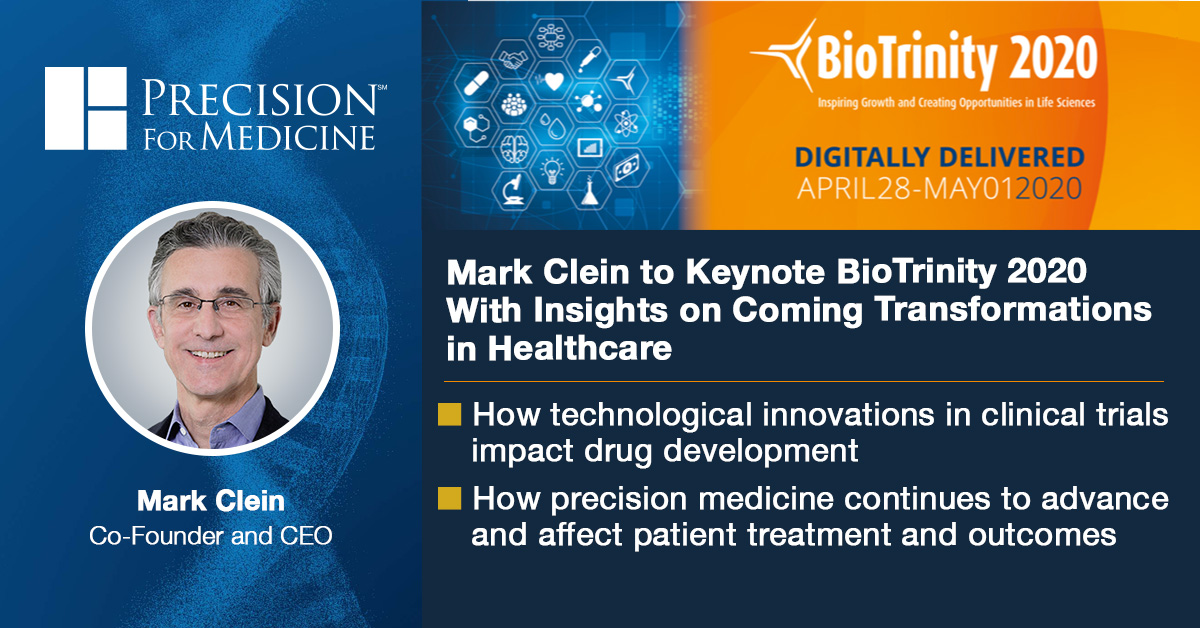 PrecisionORD's tweet image. Watch Precision for Medicine’s Mark Clein in his only scheduled keynote of 2020. Understand how precision medicine and advances in technology will continue to accelerate changes in patient care and drug development. biotrinity.com/panels-and-key… #biotrinity2020