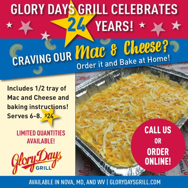 GloryDaysGrill's tweet photo. This week we are celebrating 24 years in business w/ 24 wings for $24 as well as a 1/2 tray of Mac & Cheese for $24! These are such great deals!! Order a mac and cheese today, bake it at home, and ENJOY!
#24years #24 #wings #wingstogo #macancheese #staywellfed #staypositive https://t.co/234BWcqDDD