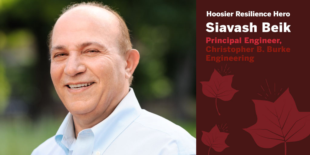Today's hero is Siavash Beik, an engineer at @CbbelIndy who  incorporates #climatechange projections and #resilient design in #floodplain and urban #stormwater management. #HRH2020