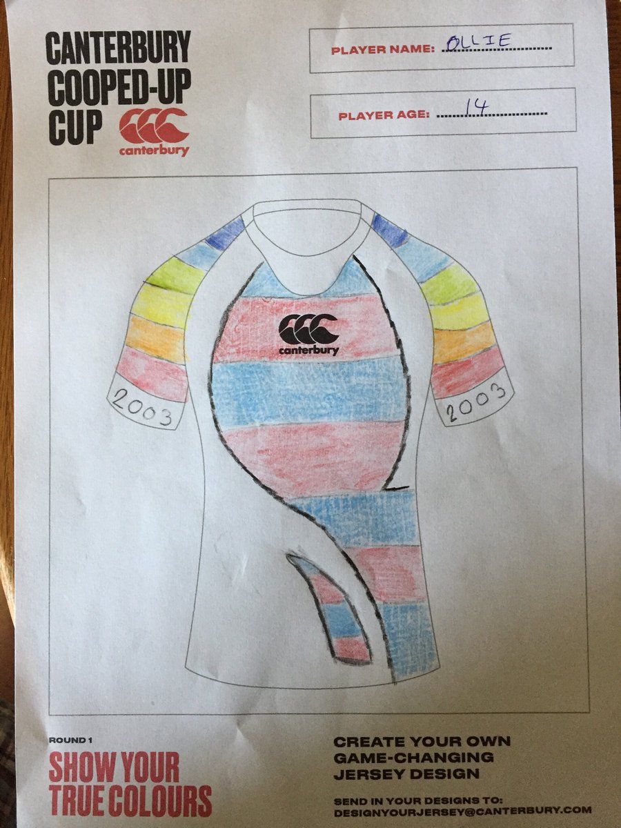 My sons creation 'on-jersey' for @canterburyNZ cooped up cup competition
#Rugby #RugbyFamily #CommittedToTheGame #StayAtHome