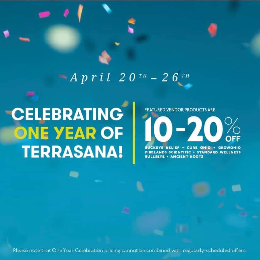 ccc_ohio's tweet photo. 👀👀👀👀

ONE YEAR!?! Time has flown by! @TerrasanaCC is celebrating their ONE YEAR ANNIVERSARY! Check out their menu online and get to that sale! 

#OhioCCC #TerrasanaOH #Sale #Anniversary #Patients #MedicalMarijuana #EssentialBusiness #PlantMedicine https://t.co/2176hG93Yo