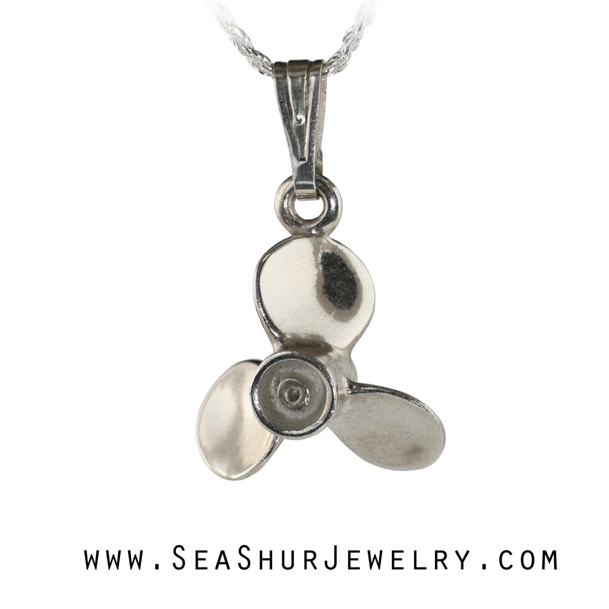 ShurSea's tweet photo. The small version of the 3 blade propeller is now available! Order today! #propeller #3blade #prop #pendant #silver #jewelry https://t.co/LP4Ny6TkQt