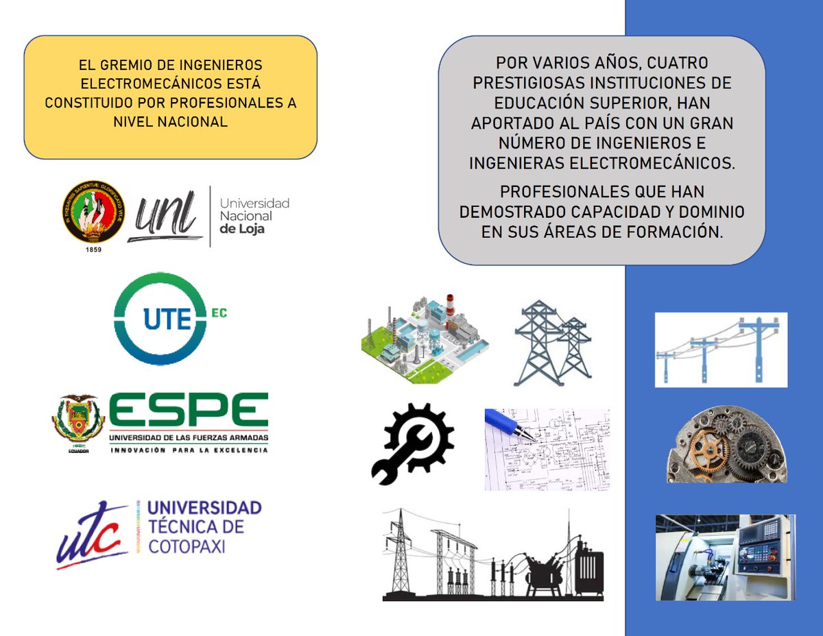 #ReformatoriaLeyIngenieria 
La Nueva Reforma pretende incluir a las distintas Ingenierías existentes y vigentes en nuestro país. Estamos juntos y expresamos nuestro absoluto apoyo ante esta Reforma <a href="/LaboralAN/">Comisión del Derecho al Trabajo y Seguridad Social</a> @Kary_Arteaga <a href="/JohannaCedeno/">Johanna Cedeño</a> <a href="/Rubn_Bustamante/">Rubén Bustamante</a> <a href="/Ciemsad_Ec/">COLEGIO DE INGENIEROS ELECTROMECÁNICOS</a> @CiemLoja_ec