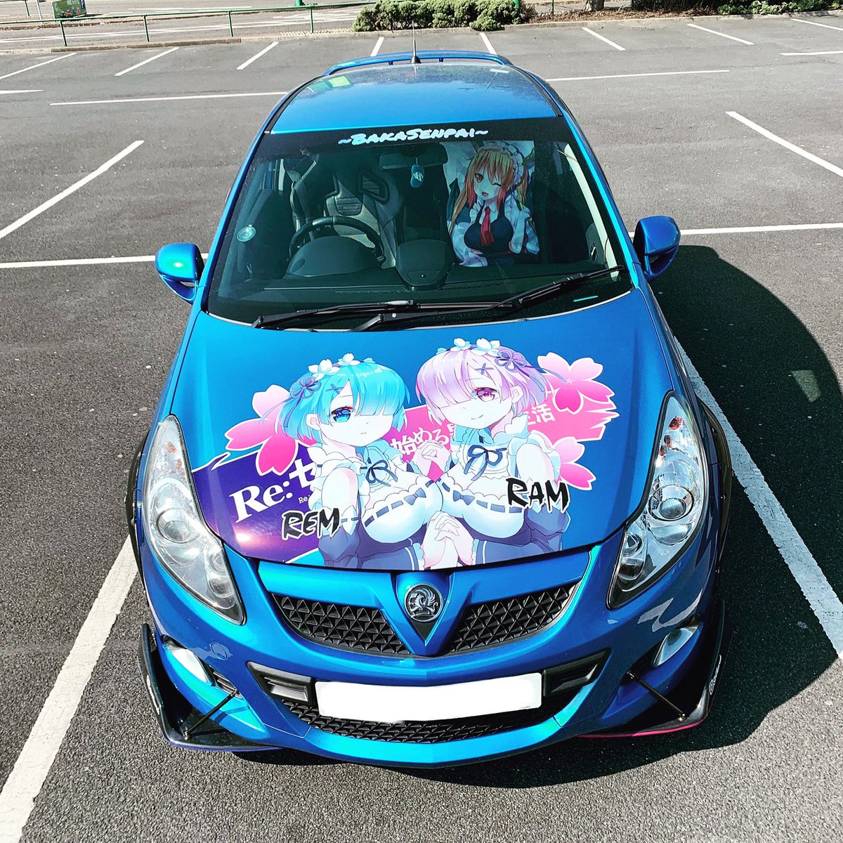 st41ker's tweet photo. Essential grocery getter. #itasha #anime #waifu #car #modifed #vxr #sports #tuner #hothatch #uk #rezero #remandram #misskobayashi #Tohru https://t.co/eTzjmFpA2k