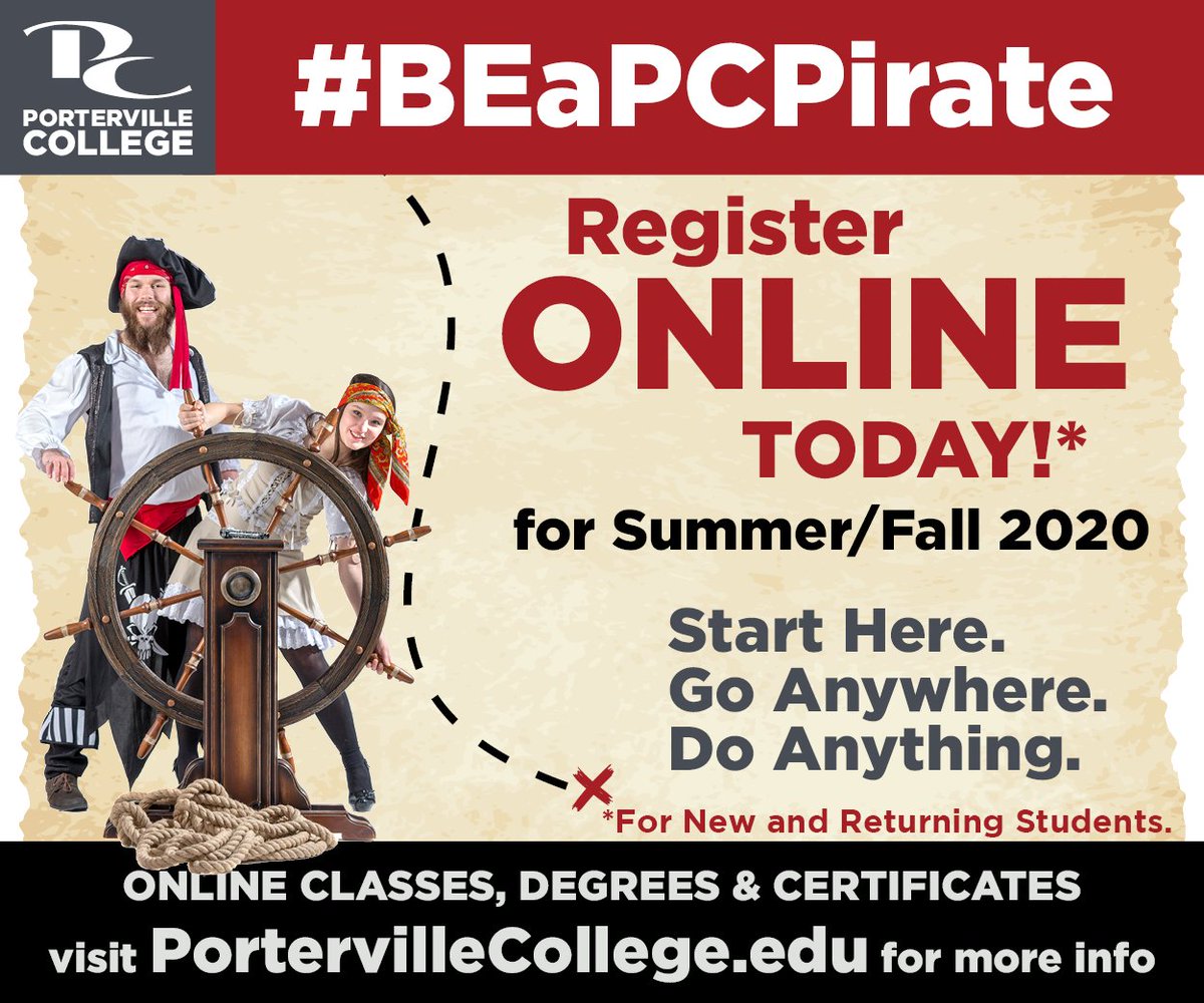 PCollegePirates's tweet photo. Today is a great day to become a Pirate!  Summer and Fall Semester Registration is open.  REGISTER TODAY! 
https://t.co/NHjl6MIT3p
 #PCStudentSuccess #VirtualRegistration #WeGotThisPirates #BEaPCPirate https://t.co/39FtEKyLaf