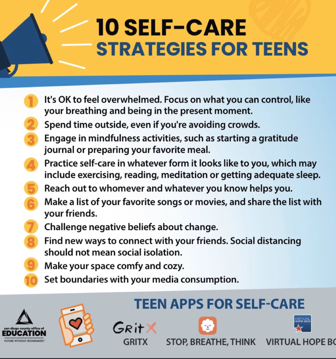 vhsgrizzlies's tweet photo. @vhsgrizzlies Good morning! Some information shared from our Grizzly social worker~Mrs. Bonilla 🐻. She says HI! @EUHSD #EUHSDTeam #selfcare #MoreThanASchool #GraduationStation https://t.co/Cc7xaYg76c