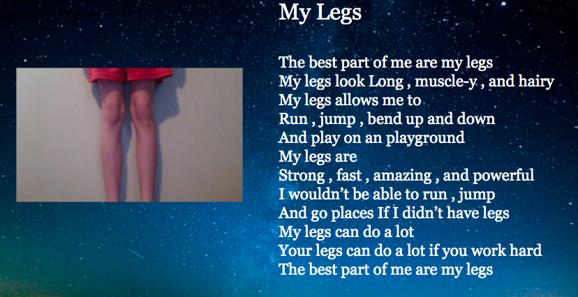 InquiryEdu's tweet photo. 3rd grade "Best Part of Me" Poetry. Story HERE: https://t.co/gS6IVEHkOY
#WritingCommunity #poetry3 #distancelearning #distanceteaching #talawandaempowers #whyowp https://t.co/8FoasK49Lf