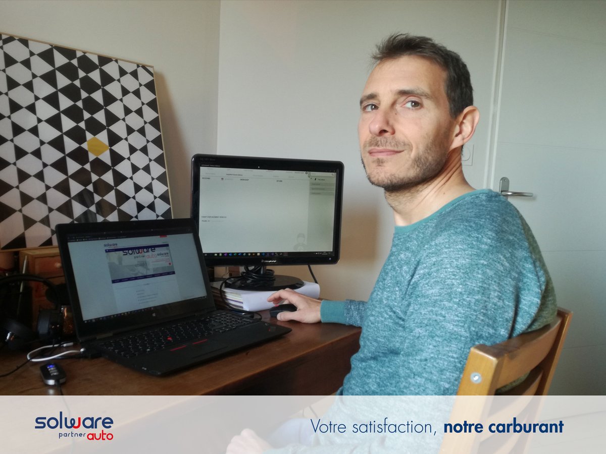 SolwareAuto's tweet photo. Sébastien, développeur chez #SolwareAuto, pour lui les nouvelles fonctionnalités n'attendent pas. De son domicile, il confirme « nous devons penser aux besoins de nos clients».

#stayhome #covid19 #solidaire #teletravail #homeoffice #logicielgarage #winmotornext https://t.co/5CN5eRLzk5