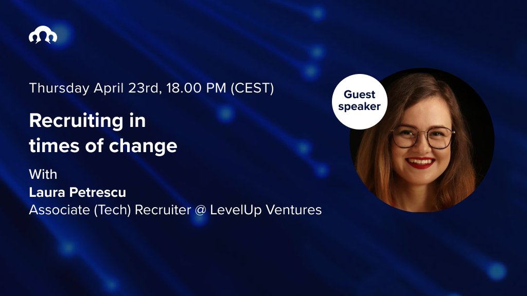 recruitee's tweet photo. Join Laura Petrescu - Associate (Tech) Recruiter @levelupventures 🙌for her talk on "We all adapt to this crisis - how do we know what works?" and have your questions ready for the fireside chat session. 

Register below. 
👉https://t.co/NwP6XfCZfB 👈 https://t.co/lCrUBNpWgj