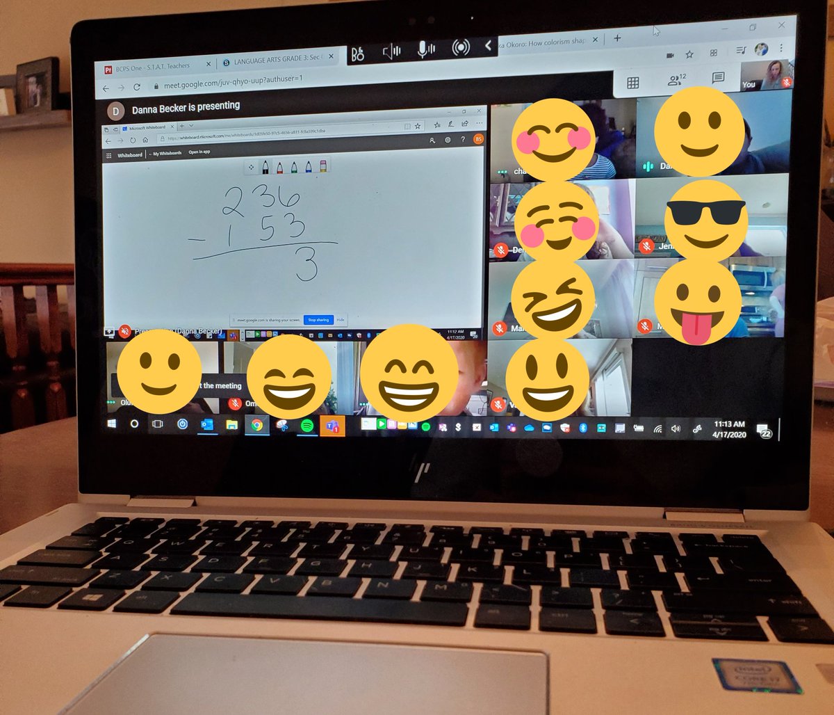 alinz524's tweet photo. Great class meeting today with @Dannabecker3! Going over problems in the print packets! #distancelearning #dcesfamily @DCESBCPS https://t.co/eAmWM3sv7n
